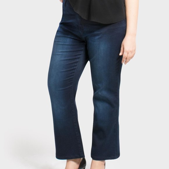 OLGYN Denim - Women’s Plus Size Stretch Dark Blue Denim Pant